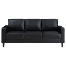 Ruth 3 Piece Upholstered Track Arm Sofa Set – Black