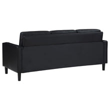 Ruth 3 Piece Upholstered Track Arm Sofa Set – Black