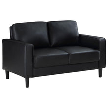 Ruth 3 Piece Upholstered Track Arm Sofa Set – Black