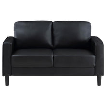 Ruth 3 Piece Upholstered Track Arm Sofa Set – Black