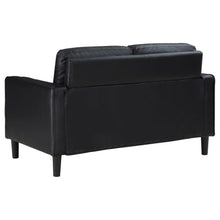 Ruth 3 Piece Upholstered Track Arm Sofa Set – Black