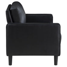 Ruth 3 Piece Upholstered Track Arm Sofa Set – Black