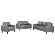 Ruth 3 Piece Upholstered Track Arm Sofa Set – Grey