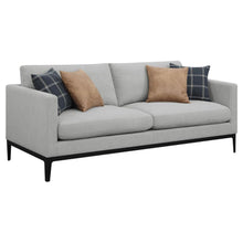 Apperson 3 Piece Upholstered Track Arm Sofa Set – Light Grey