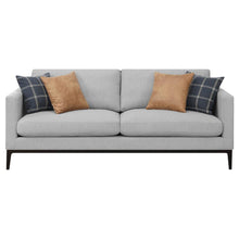 Apperson 3 Piece Upholstered Track Arm Sofa Set – Light Grey