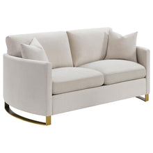 Corliss 3 Piece Upholstered Arched Arm Sofa Set – Beige
