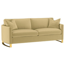 Corliss 3 Piece Velvet Upholstered Sofa Set – Camel