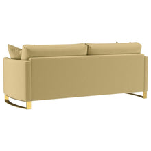 Corliss 3 Piece Velvet Upholstered Sofa Set – Camel