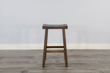 Homestead - 30" Saddle Seat Stool With Wood Seat (Set of 2) - Black Walnut
