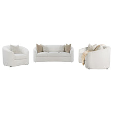 Rainn 3 Piece Boucle Upholstered Sloped Arm Sofa Set – Latte Boucle