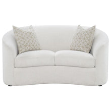 Rainn 3 Piece Boucle Upholstered Sloped Arm Sofa Set – Latte Boucle