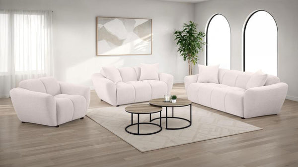 Destino 3 Piece Chenille Splayed Arm Sofa Set – Greige