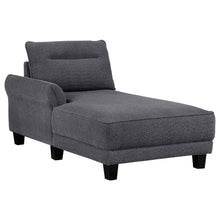 Caspian Upholstered Curved Arm Chaise Sectional Sofa – Grey