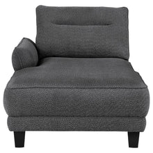 Caspian Upholstered Curved Arm Chaise Sectional Sofa – Grey