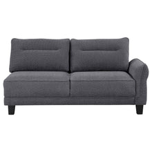Caspian Upholstered Curved Arm Chaise Sectional Sofa – Grey