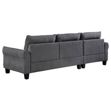 Caspian Upholstered Curved Arm Chaise Sectional Sofa – Grey