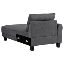 Caspian Upholstered Curved Arm Chaise Sectional Sofa – Grey