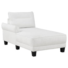 Caspian Upholstered Curved Arm Chaise Sectional Sofa – White