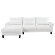 Caspian Upholstered Curved Arm Chaise Sectional Sofa – White