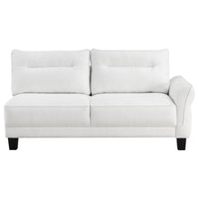 Caspian Upholstered Curved Arm Chaise Sectional Sofa – White