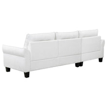 Caspian Upholstered Curved Arm Chaise Sectional Sofa – White