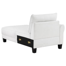 Caspian Upholstered Curved Arm Chaise Sectional Sofa – White