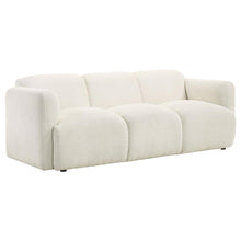 Dorset 3 Piece Upholstered Round Track Arm Sofa Set – White