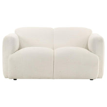 Dorset 3 Piece Upholstered Round Track Arm Sofa Set – White