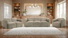 Dorset 3 Piece Upholstered Round Track Arm Sofa Set – Brown