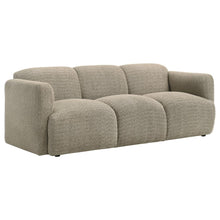 Dorset 3 Piece Upholstered Round Track Arm Sofa Set – Brown