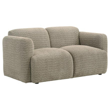 Dorset 3 Piece Upholstered Round Track Arm Sofa Set – Brown