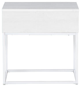 Deznee - White - Rectangular End Table