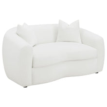 Isabella 3 Piece Sherpa Upholstered Sofa Set – Ivory Sherpa