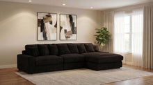 Blaine 3 Piece Corduroy Reversible Chaise Sectional Sofa – Chocolate Brown