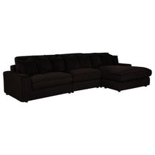 Blaine 3 Piece Corduroy Reversible Chaise Sectional Sofa – Chocolate Brown