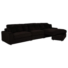Blaine 3 Piece Corduroy Reversible Chaise Sectional Sofa – Chocolate Brown