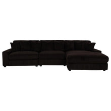 Blaine 3 Piece Corduroy Reversible Chaise Sectional Sofa – Chocolate Brown