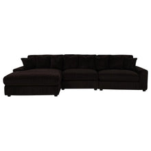 Blaine 3 Piece Corduroy Reversible Chaise Sectional Sofa – Chocolate Brown