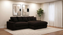 Blaine 2 Piece Corduroy Reversible Chaise Sectional Sofa – Chocolate Brown