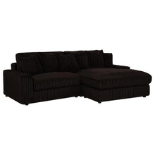 Blaine 2 Piece Corduroy Reversible Chaise Sectional Sofa – Chocolate Brown