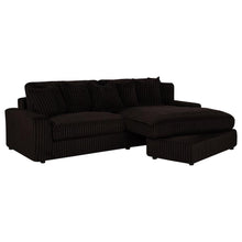 Blaine 2 Piece Corduroy Reversible Chaise Sectional Sofa – Chocolate Brown