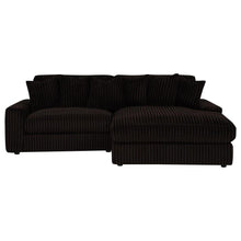 Blaine 2 Piece Corduroy Reversible Chaise Sectional Sofa – Chocolate Brown