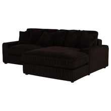 Blaine 2 Piece Corduroy Reversible Chaise Sectional Sofa – Chocolate Brown