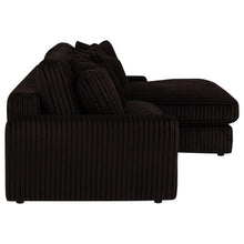 Blaine 2 Piece Corduroy Reversible Chaise Sectional Sofa – Chocolate Brown
