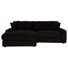 Blaine 2 Piece Corduroy Reversible Chaise Sectional Sofa – Chocolate Brown