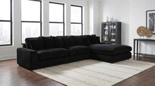 Blaine 3 Piece Corduroy Reversible Chaise Sectional Sofa – Black