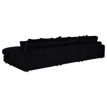 Blaine 3 Piece Corduroy Reversible Chaise Sectional Sofa – Black