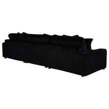 Blaine 3 Piece Corduroy Reversible Chaise Sectional Sofa – Black