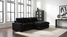 Blaine 2 Piece Corduroy Reversible Chaise Sectional Sofa – Black