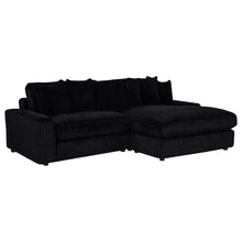 Blaine 2 Piece Corduroy Reversible Chaise Sectional Sofa – Black